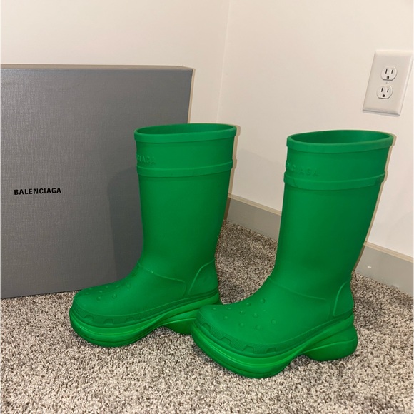 Shoes - Balenciaga crocs boots Neon green size 40